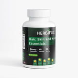 Herbiflix Hair, Skin & Nails Essentials - Biotin, Vitamins & Botanical Complex - Supports Elasticity & Glow - 60 Capsules