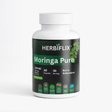 Herbiflix Moringa Pure supplement bottle on a white background