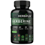 Herbiflix Berberine HCL 1200mg – 60 Vegan Capsules | Supports Health, Heart & Metabolic Health