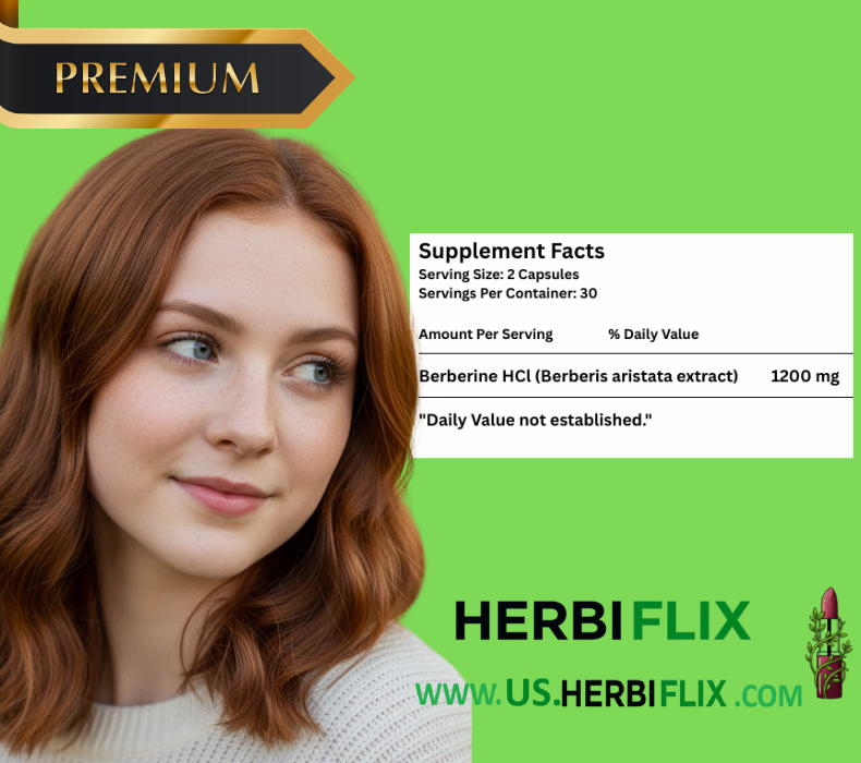 Supplement Facts panel for Herbiflix Berberine HCL 1200mg