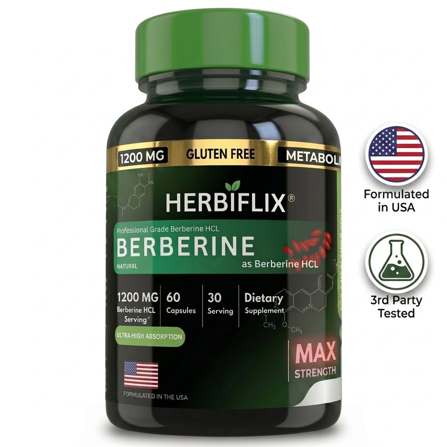 Herbiflix Berberine HCL 1200mg - 60 Vegan Capsules