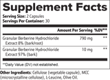 Herbiflix High Potency Berberine HCL - Granular Extract Formula - Metabolic & Cardiovascular Support - 60 Capsules