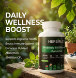 Advanced Probiotic 40 Billion CFU with Prebiotics - MAKTREK® Bi-Pass Technology - Digestive Support Supplement - 60 Capsules