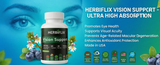 Herbiflix Vision Support Complex - With Lutein, Bilberry & Zinc - Eye Health Formula - 60 Capsules